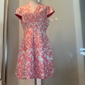 VINCE CAMUTO Womens Coral Pocketed V Neck Short Cocktail Fit + Flare Dress, new